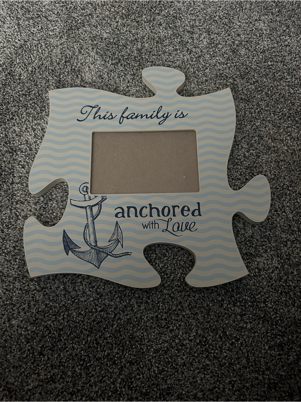 Puzzle Piece Photo Frame: Anchored with Love